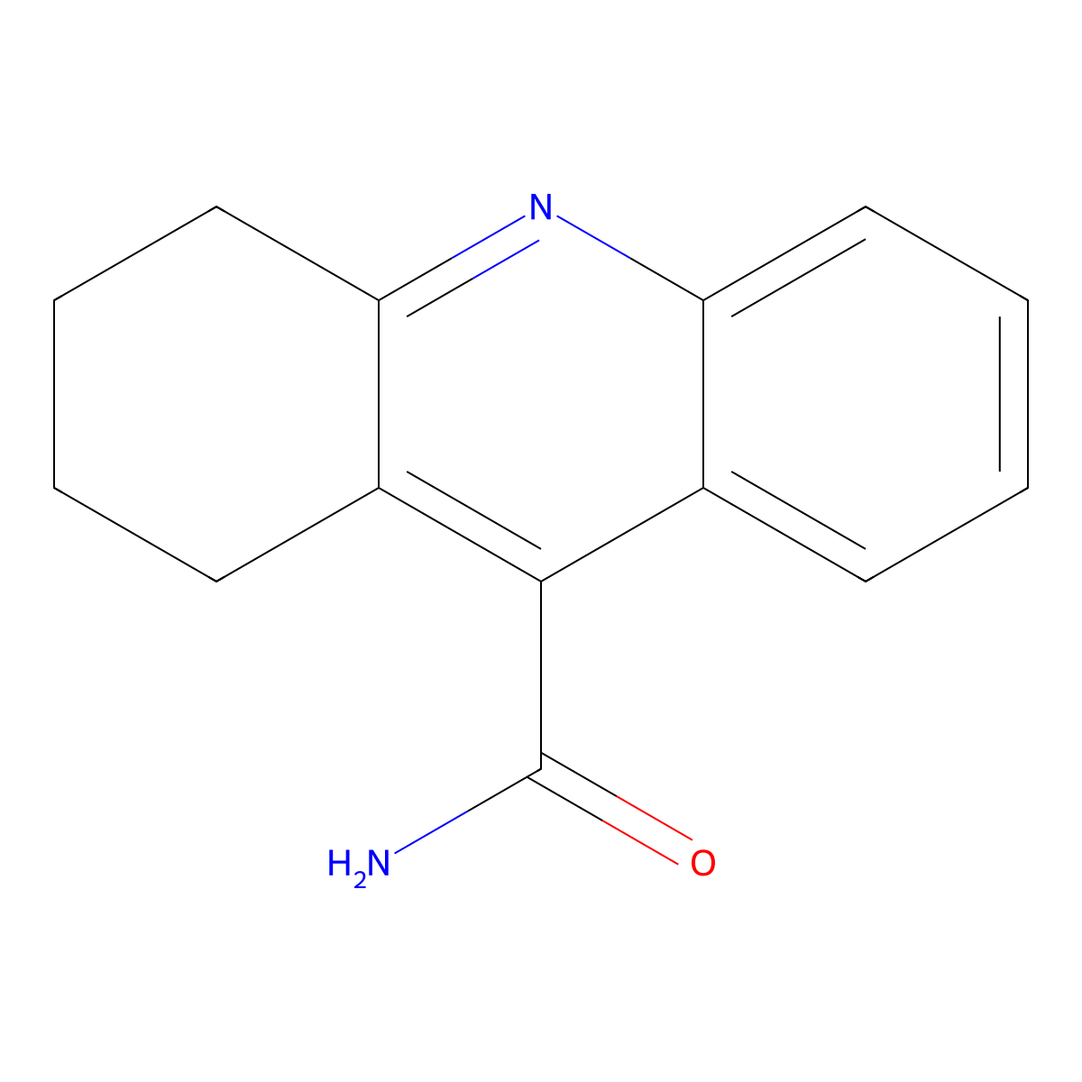1,2,3,4-Tetrahydroacridine-9-carboxamide molecular structure, CAS 42878-53-5