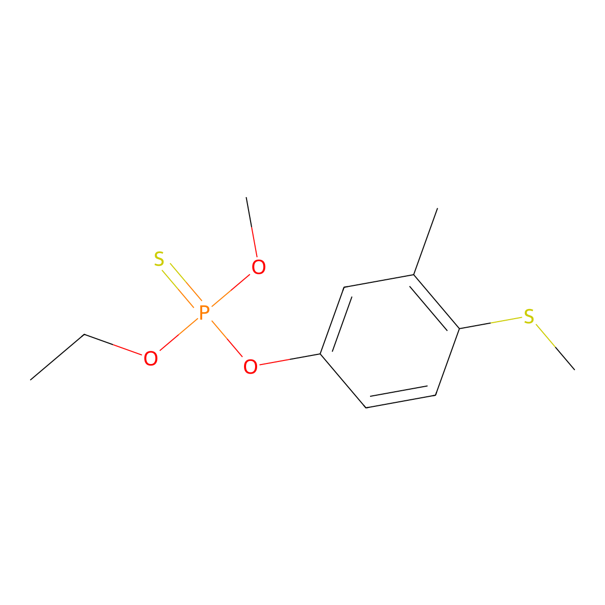 o-Ethyl o-methyl o-[3-methyl-4-(methylsulfanyl)phenyl] phosphorothioate molecular structure, CAS 42879-57-2