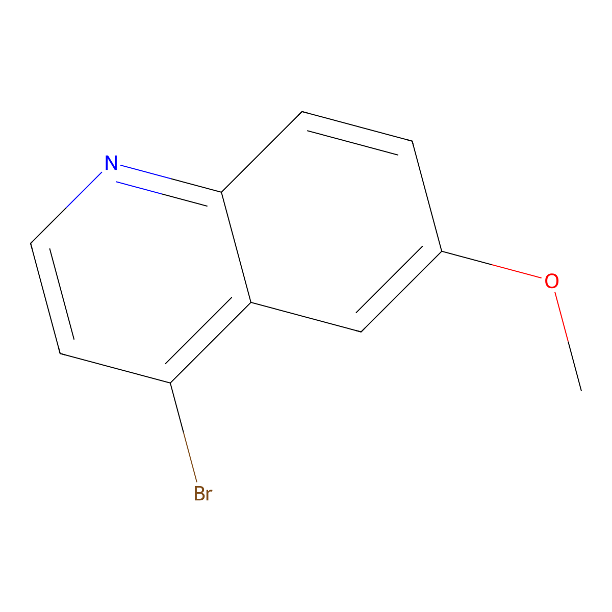 4-Bromo-6-methoxyquinoline molecular structure, CAS 42881-66-3