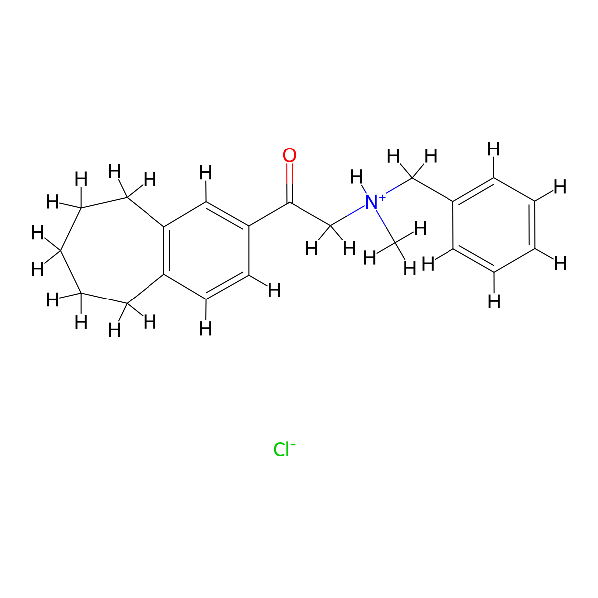 Ethanone, 2-(methyl(phenylmethyl)amino)-1-(6,7,8,9-tetrahydro-5H-benzocyclohepten-2-yl)-, hydrochloride molecular structure, CAS 42882-44-0