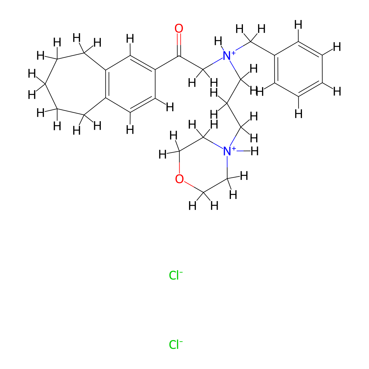 Ethanone, 2-((3-(4-morpholinyl)propyl)(phenylmethyl)amino)-1-(6,7,8,9-tetrahydro-5H-benzocyclohepten-2-yl)-, hydrochloride, hydrate (1:2:1) molecular structure, CAS 42882-49-5
