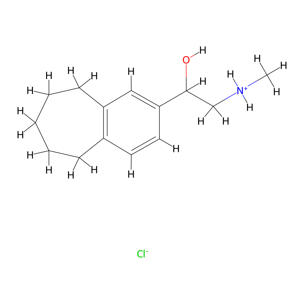 5H-Benzocycloheptene-2-methanol, 6,7,8,9-tetrahydro-alpha-((methylamino)methyl)-, hydrochloride molecular structure, CAS 42882-68-8