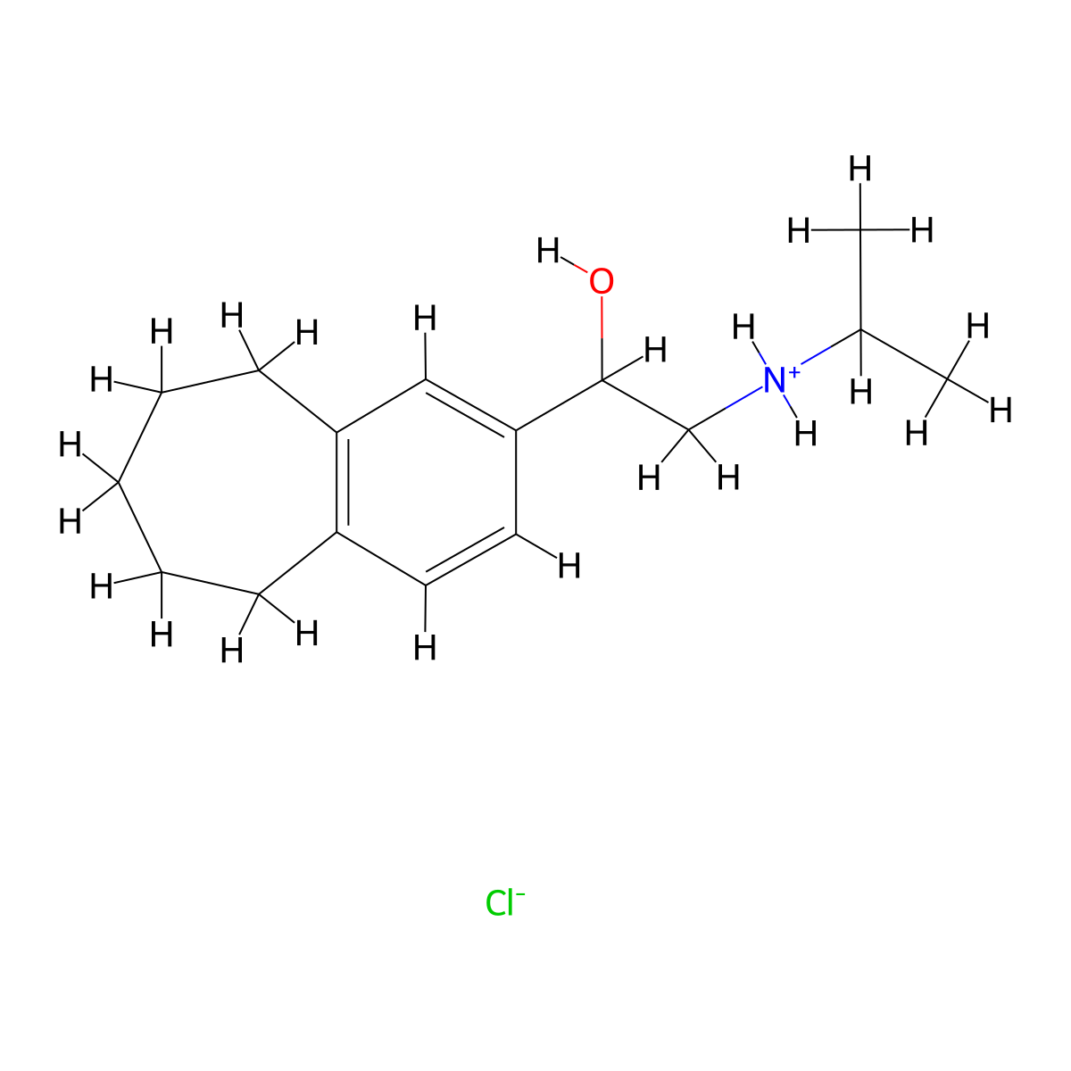 5H-Benzocycloheptene-2-methanol, 6,7,8,9-tetrahydro-alpha-(((1-methylethyl)amino)methyl)-, hydrochloride molecular structure, CAS 42882-69-9