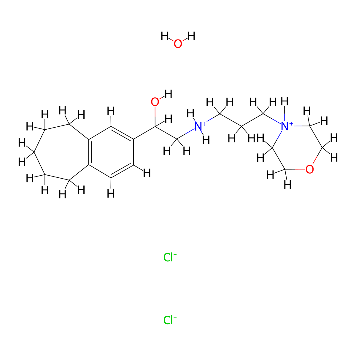 5H-Benzocycloheptene-2-methanol, 6,7,8,9-tetrahydro-alpha-(((3-(4-morpholinyl)propyl)amino)methyl)-, dihydrochloride molecular structure, CAS 42882-73-5
