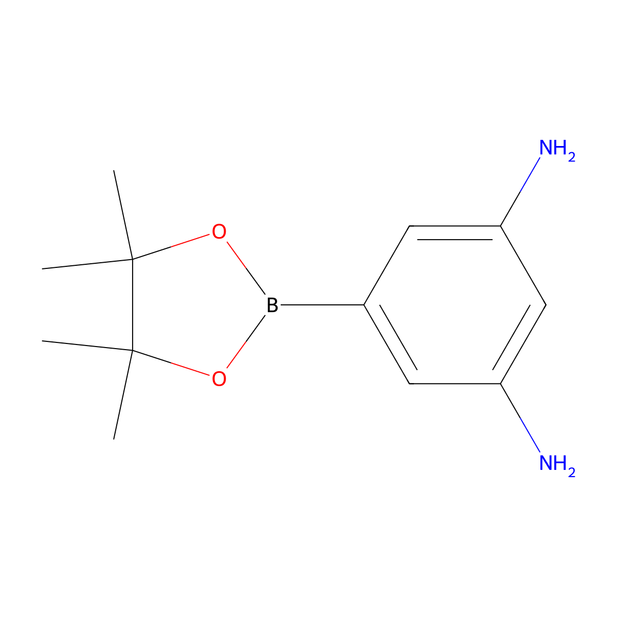 5-(4,4,5,5-Tetramethyl-1,3,2-dioxaborolan-2-yl)benzene-1,3-diamine molecular structure, CAS 428820-96-6
