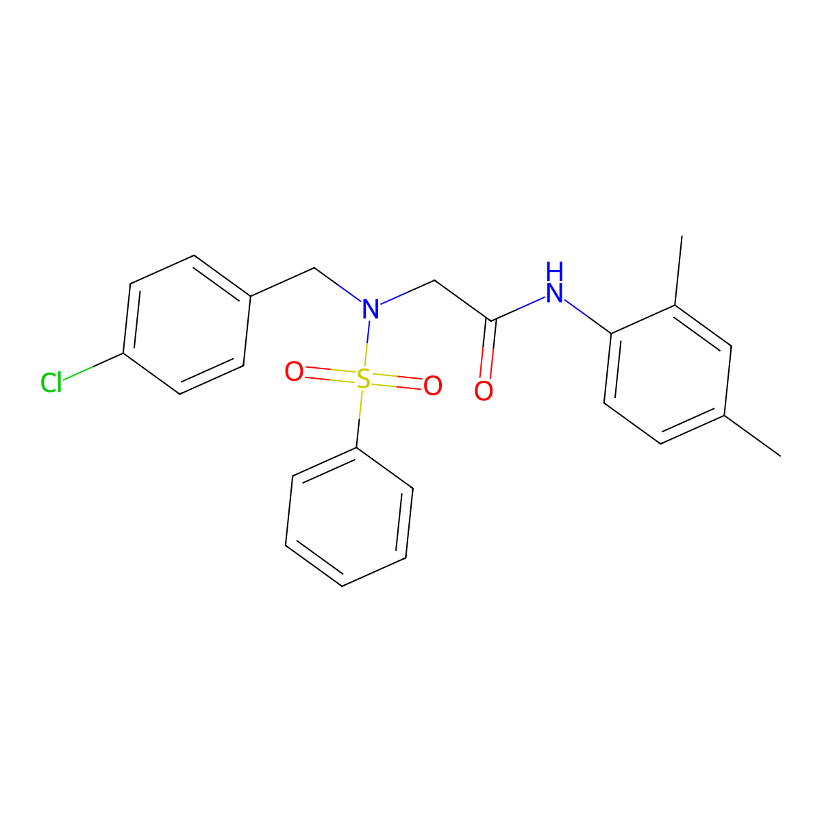 2-[benzenesulfonyl-[(4-chlorophenyl)methyl]amino]-N-(2,4-dimethylphenyl)acetamide molecular structure, CAS 428822-45-1