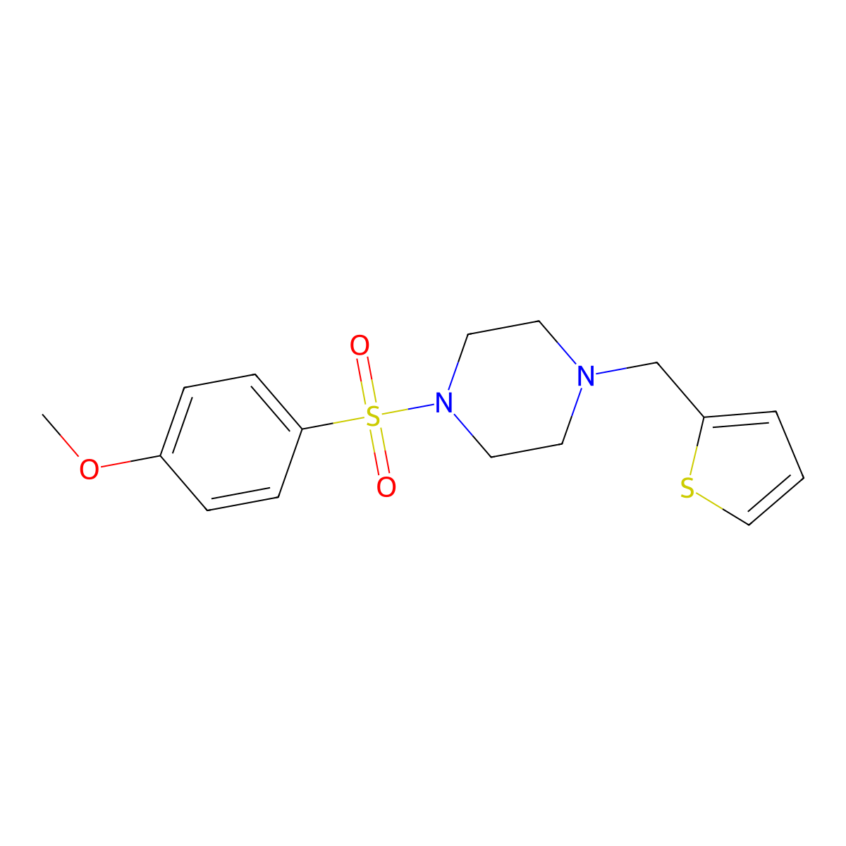 1-[(4-Methoxyphenyl)sulfonyl]-4-(2-thienylmethyl)piperazine molecular structure, CAS 428822-50-8