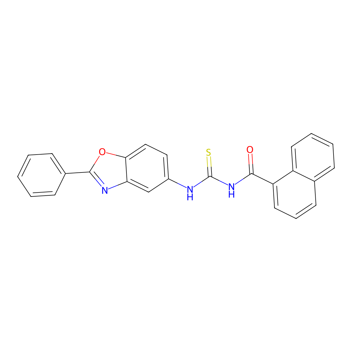 N-[(2-phenyl-1,3-benzoxazol-5-yl)carbamothioyl]naphthalene-1-carboxamide molecular structure, CAS 428822-56-4