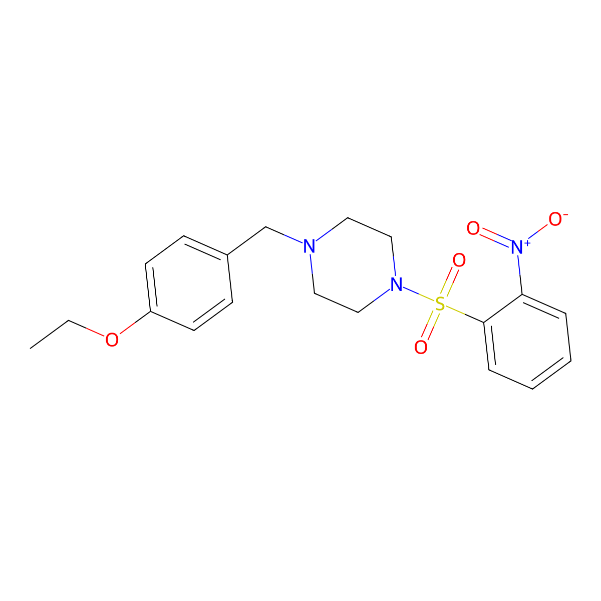 1-[(4-Ethoxyphenyl)methyl]-4-(2-nitrophenyl)sulfonylpiperazine molecular structure, CAS 428822-58-6