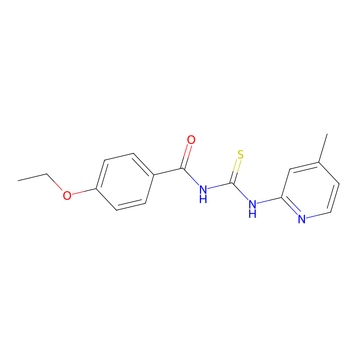 4-ethoxy-N-[(4-methylpyridin-2-yl)carbamothioyl]benzamide molecular structure, CAS 428822-63-3