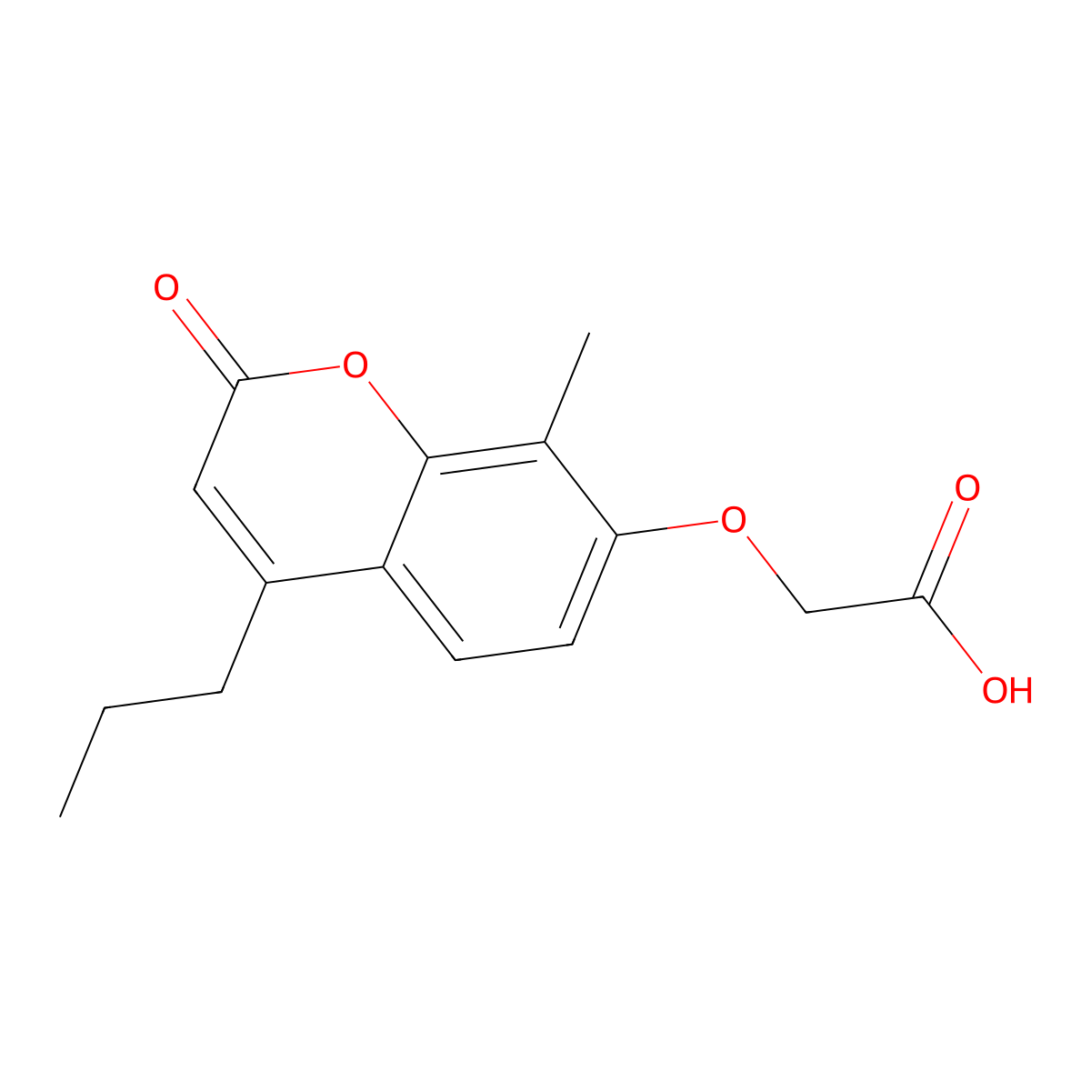 [(8-methyl-2-oxo-4-propyl-2H-chromen-7-yl)oxy]acetic acid molecular structure, CAS 428822-69-9
