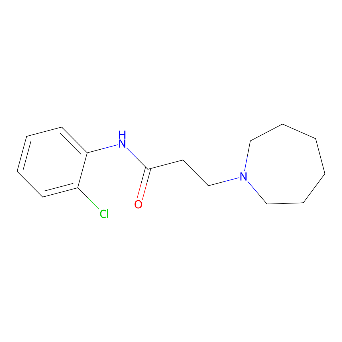 3-(azepan-1-yl)-N-(2-chlorophenyl)propanamide molecular structure, CAS 428822-79-1