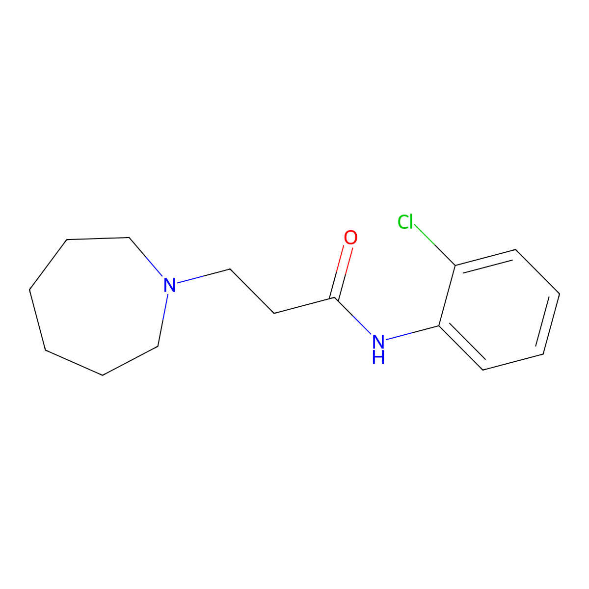 3-(azepan-1-yl)-N-(2-chlorophenyl)propanamide molecular structure, CAS 428822-79-1