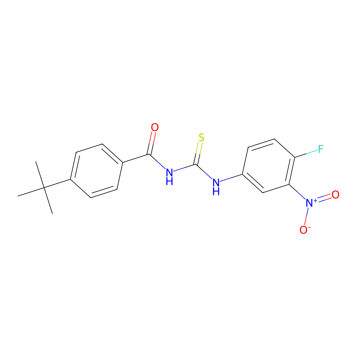 4-tert-butyl-N-[(4-fluoro-3-nitrophenyl)carbamothioyl]benzamide molecular structure, CAS 428822-82-6