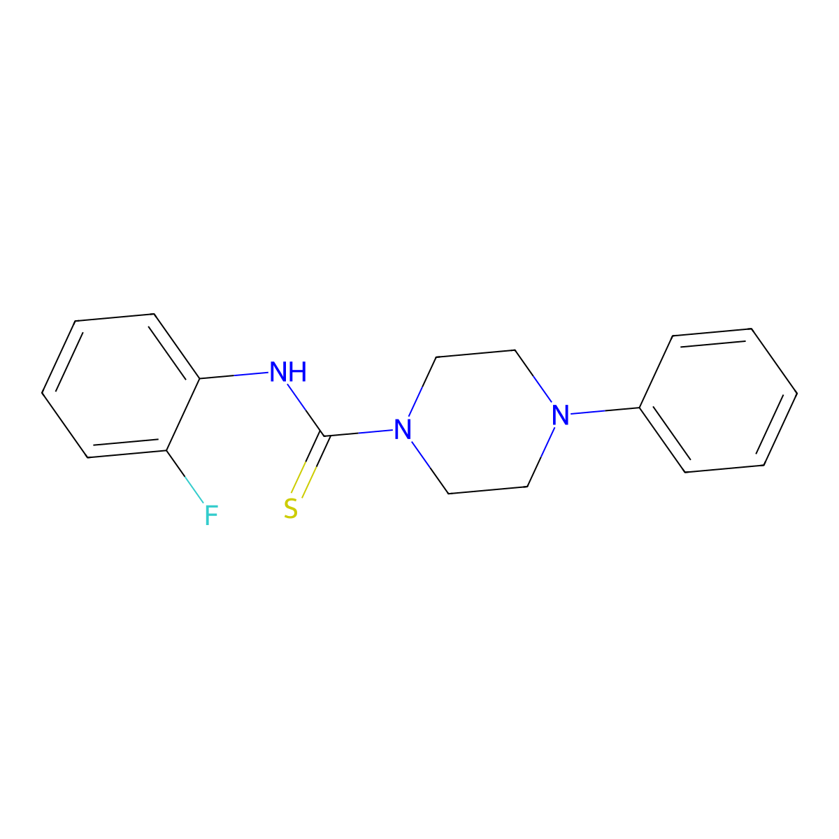 N-(2-fluorophenyl)-4-phenylpiperazine-1-carbothioamide molecular structure, CAS 428822-99-5