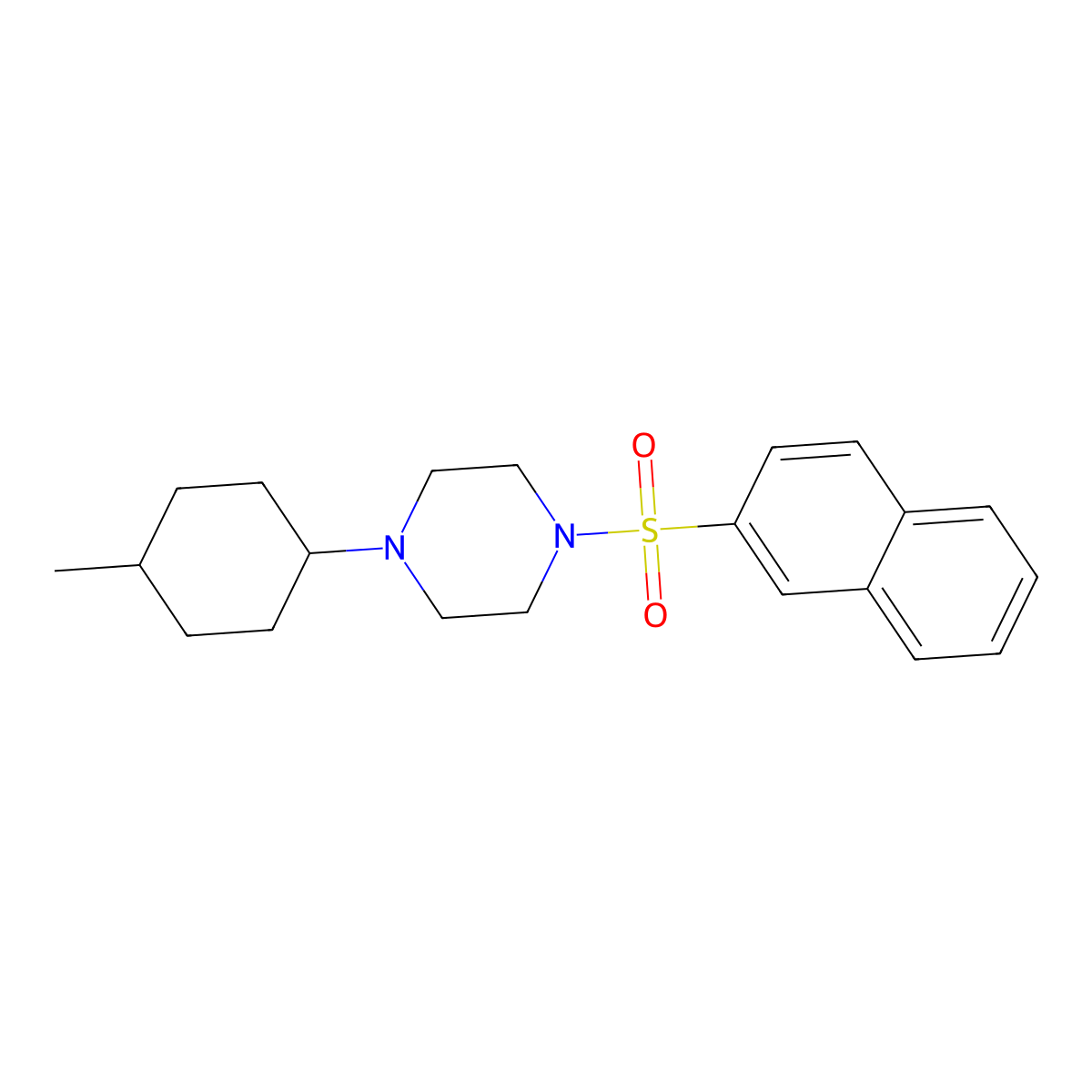 1-(4-Methylcyclohexyl)-4-naphthalen-2-ylsulfonylpiperazine molecular structure, CAS 428823-00-1