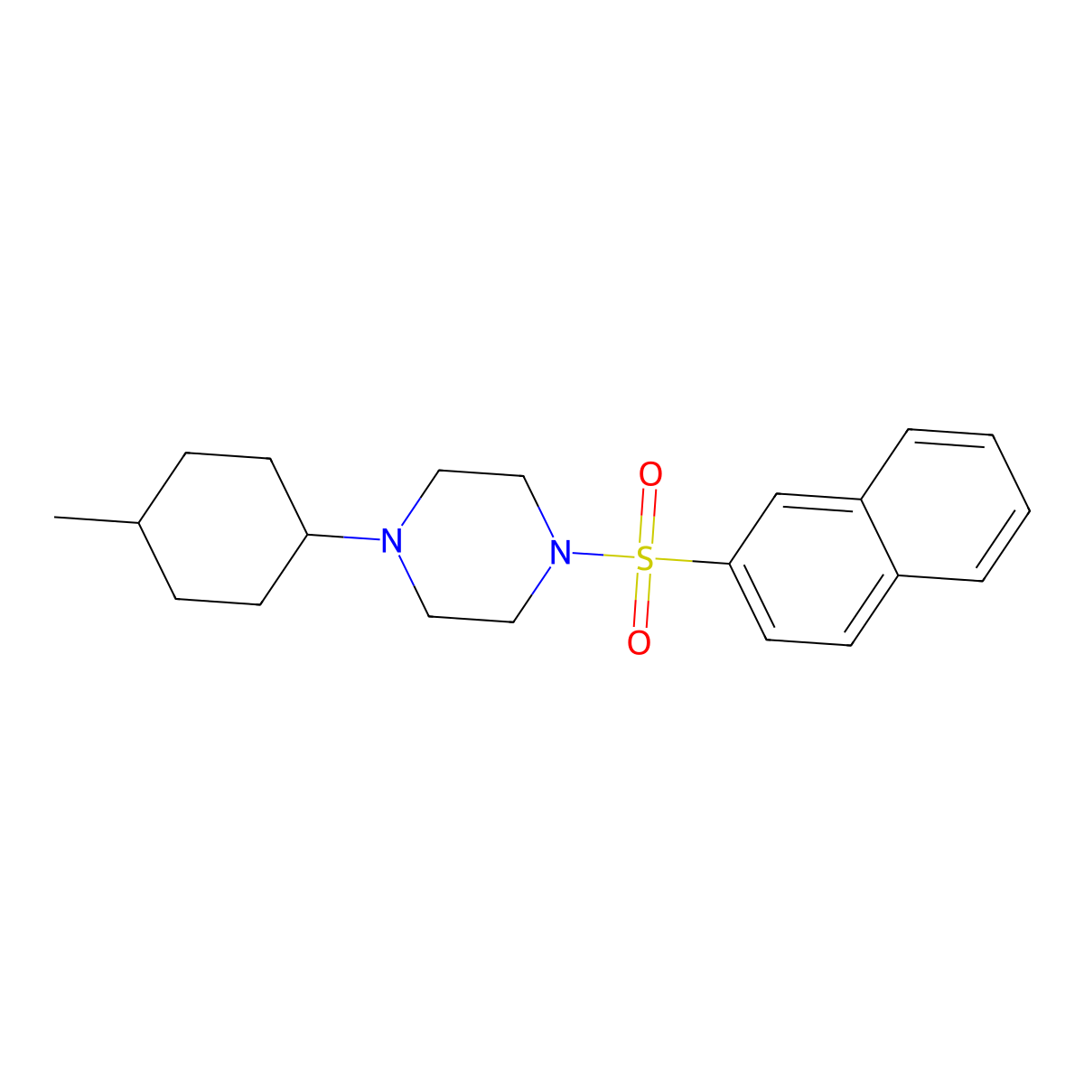 1-(4-Methylcyclohexyl)-4-naphthalen-2-ylsulfonylpiperazine molecular structure, CAS 428823-00-1