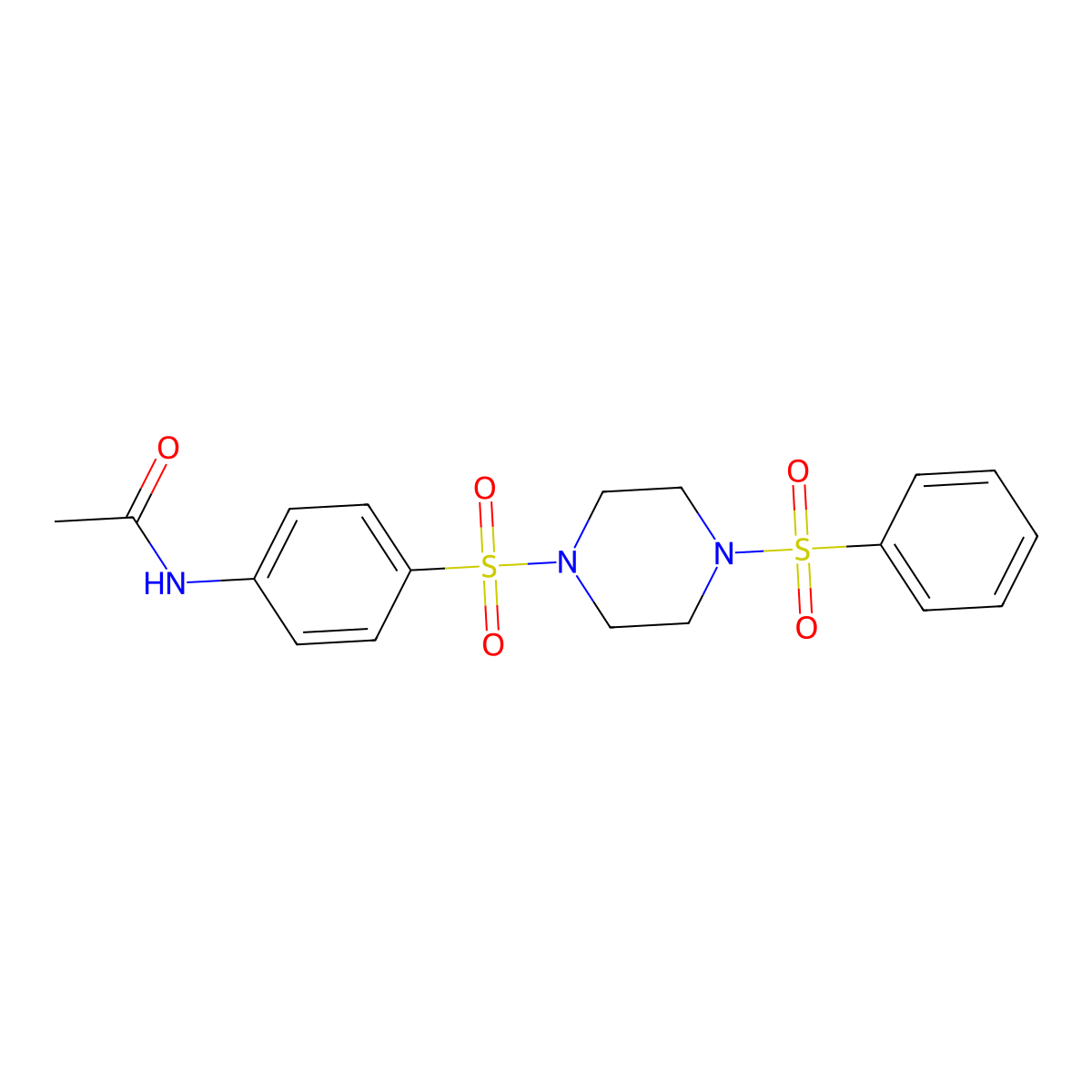 N-(4-((4-(phenylsulfonyl)piperazin-1-yl)sulfonyl)phenyl)acetamide molecular structure, CAS 428823-02-3