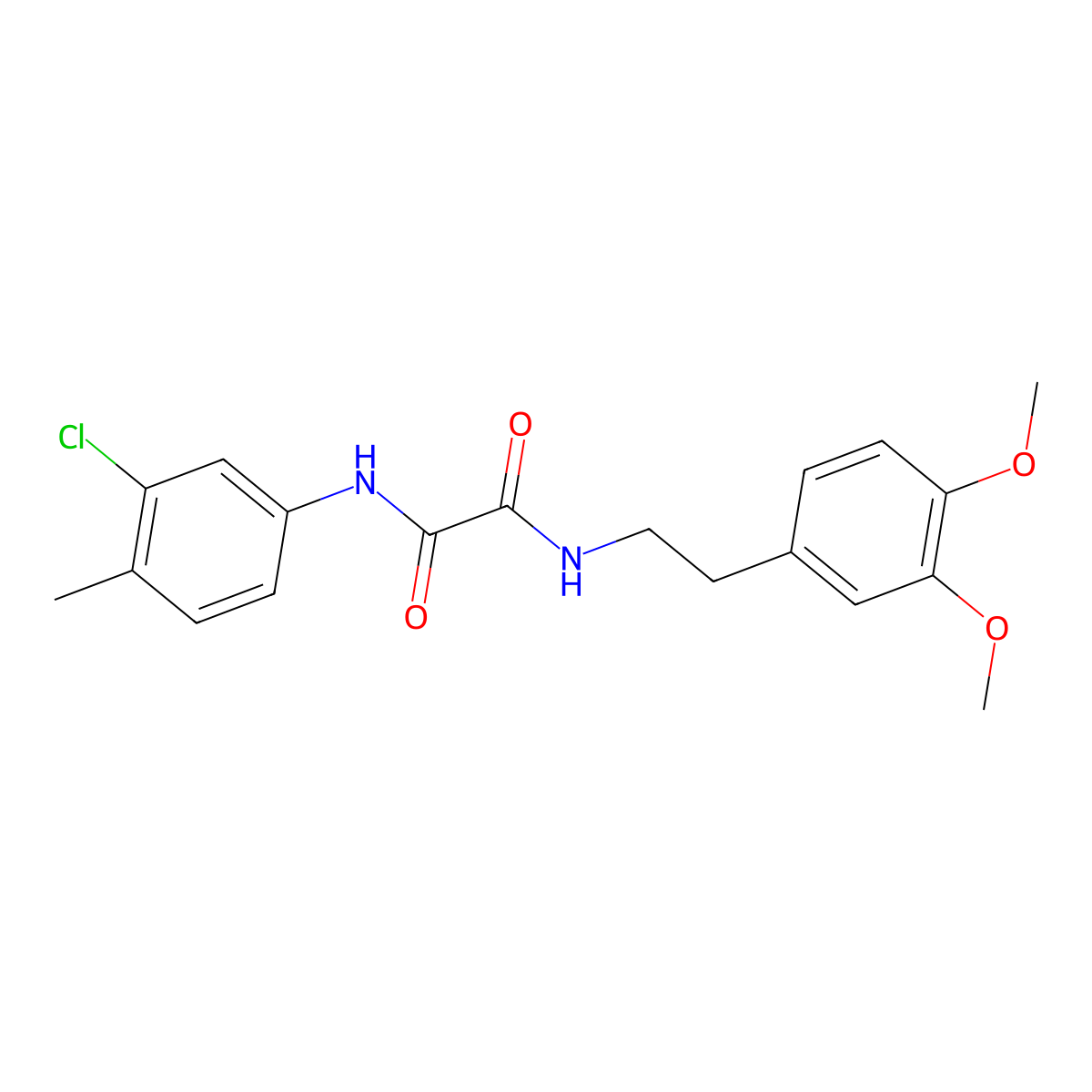 N'-(3-chloro-4-methylphenyl)-N-[2-(3,4-dimethoxyphenyl)ethyl]oxamide molecular structure, CAS 428823-08-9