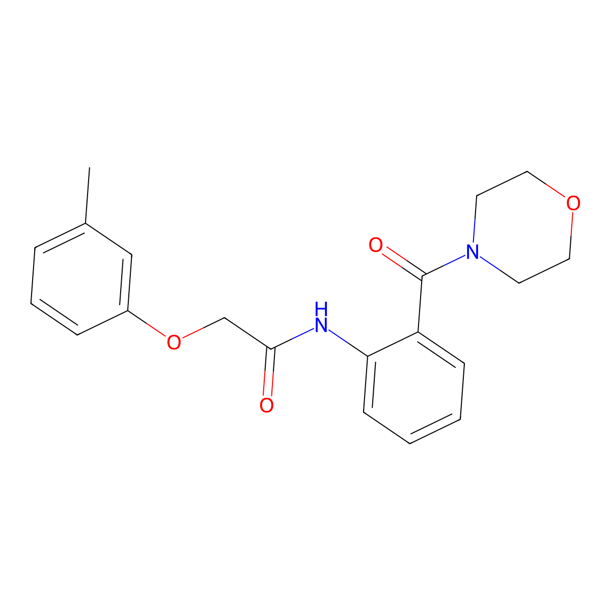 2-(3-methylphenoxy)-N-[2-(morpholine-4-carbonyl)phenyl]acetamide molecular structure, CAS 428823-32-9