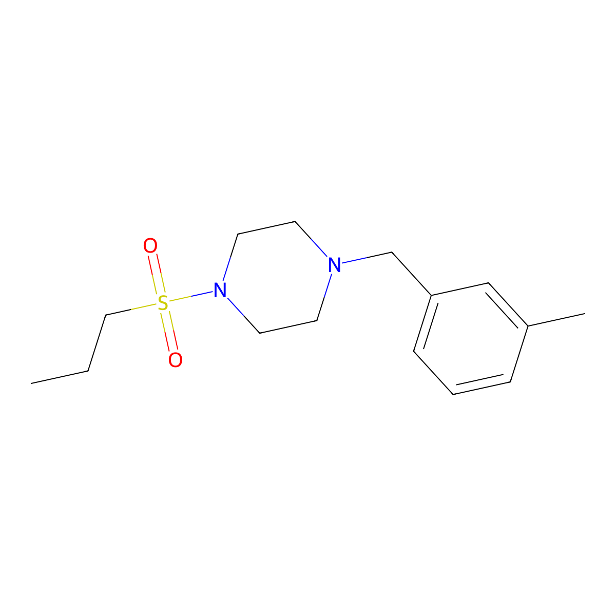 1-(3-Methylbenzyl)-4-(propylsulfonyl)piperazine molecular structure, CAS 428823-33-0