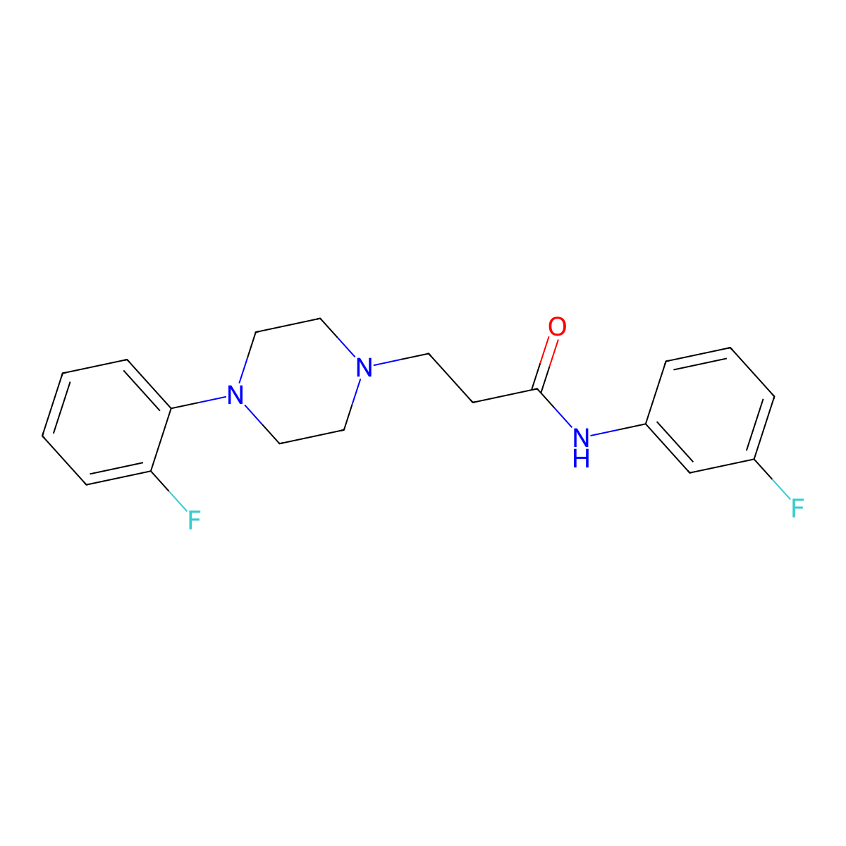 N-(3-fluorophenyl)-3-[4-(2-fluorophenyl)piperazin-1-yl]propanamide molecular structure, CAS 428823-62-5