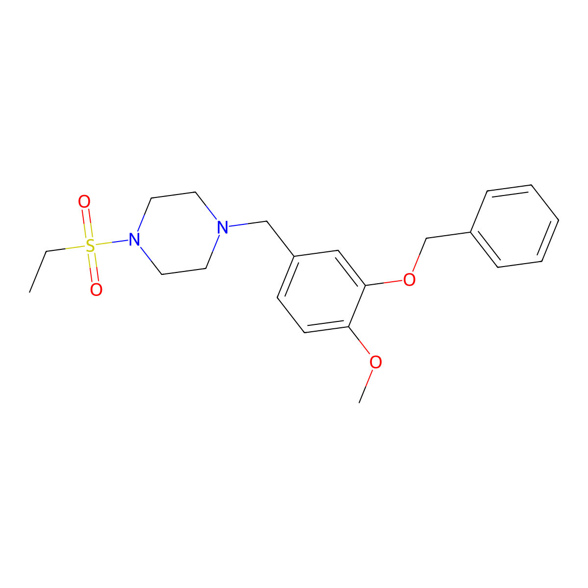 1-[3-(Benzyloxy)-4-methoxybenzyl]-4-(ethylsulfonyl)piperazine molecular structure, CAS 428823-74-9