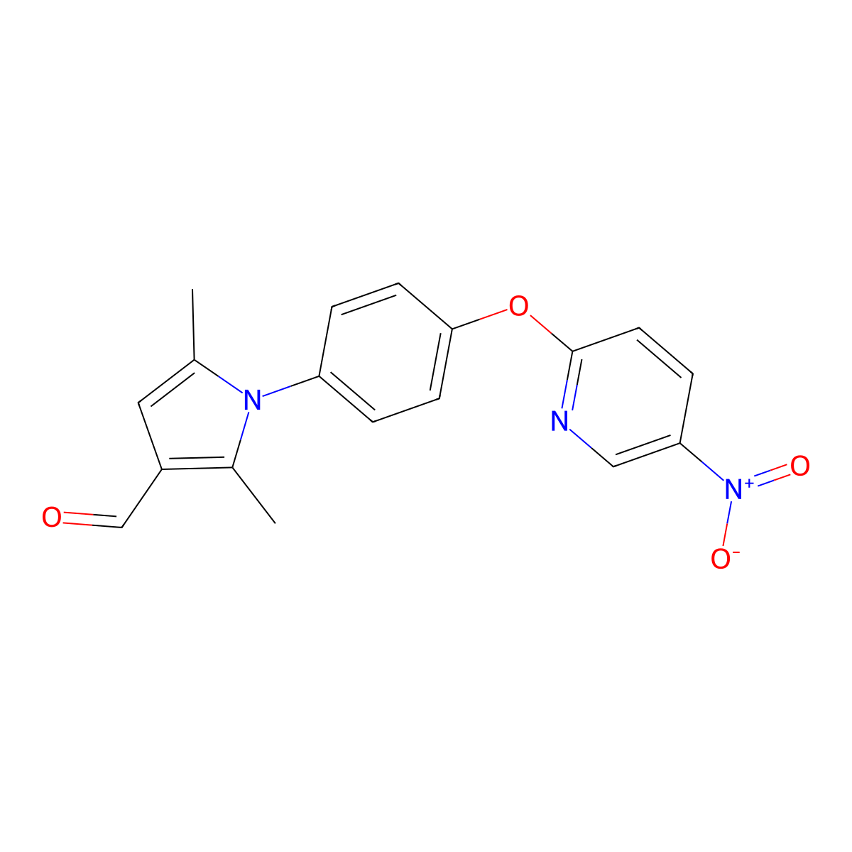 1-[4-({5-nitropyridin-2-yl}oxy)phenyl]-2,5-dimethyl-1H-pyrrole-3-carbaldehyde molecular structure, CAS 428823-79-4
