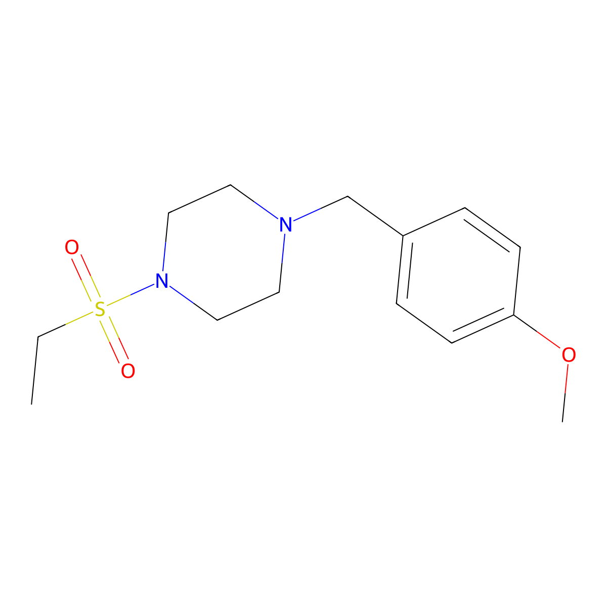 1-(Ethylsulfonyl)-4-(4-methoxybenzyl)piperazine molecular structure, CAS 428823-81-8