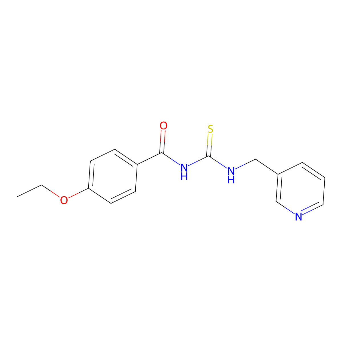 4-ethoxy-N-(pyridin-3-ylmethylcarbamothioyl)benzamide molecular structure, CAS 428823-85-2