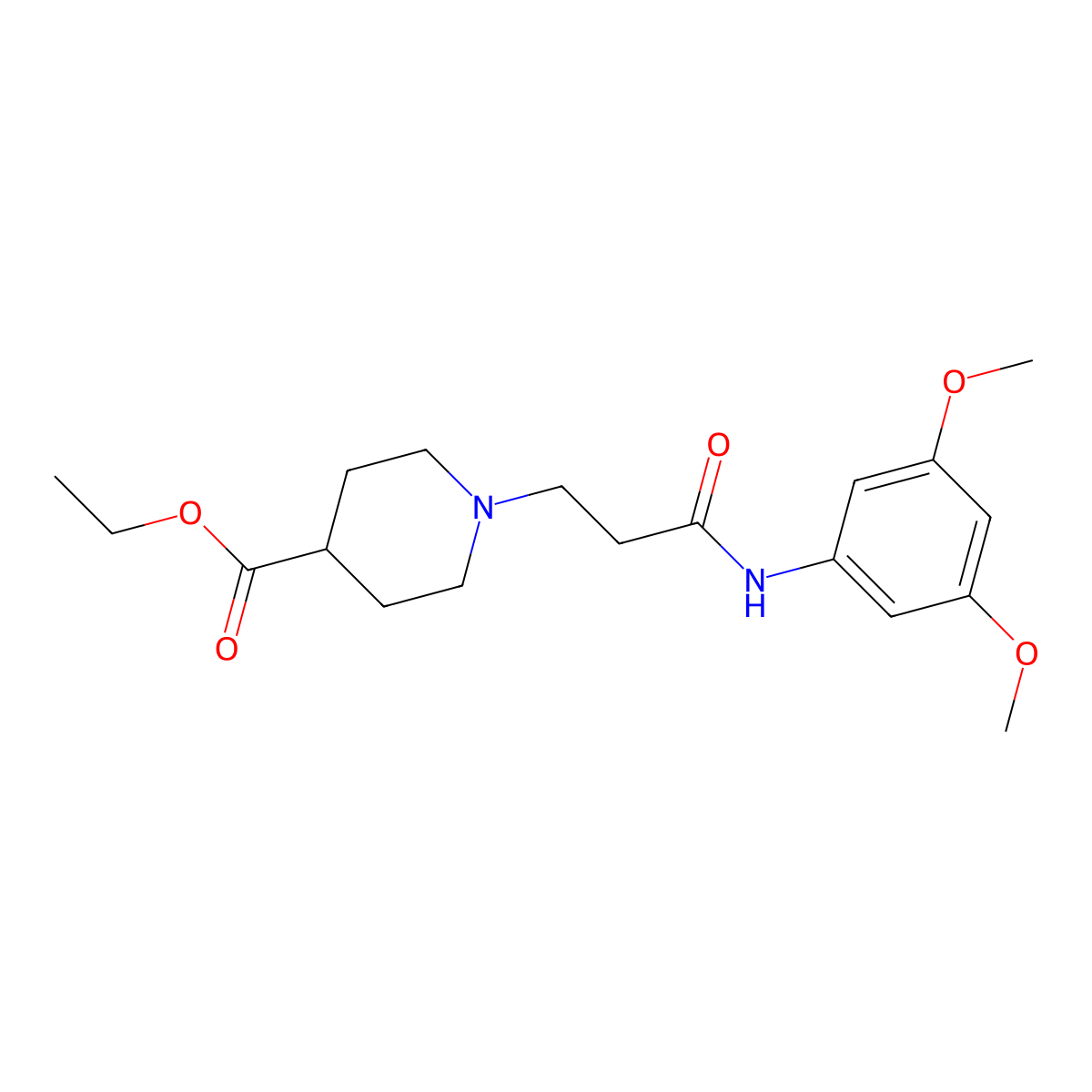 Ethyl 1-[3-(3,5-dimethoxyanilino)-3-oxopropyl]-4-piperidinecarboxylate molecular structure, CAS 428823-88-5