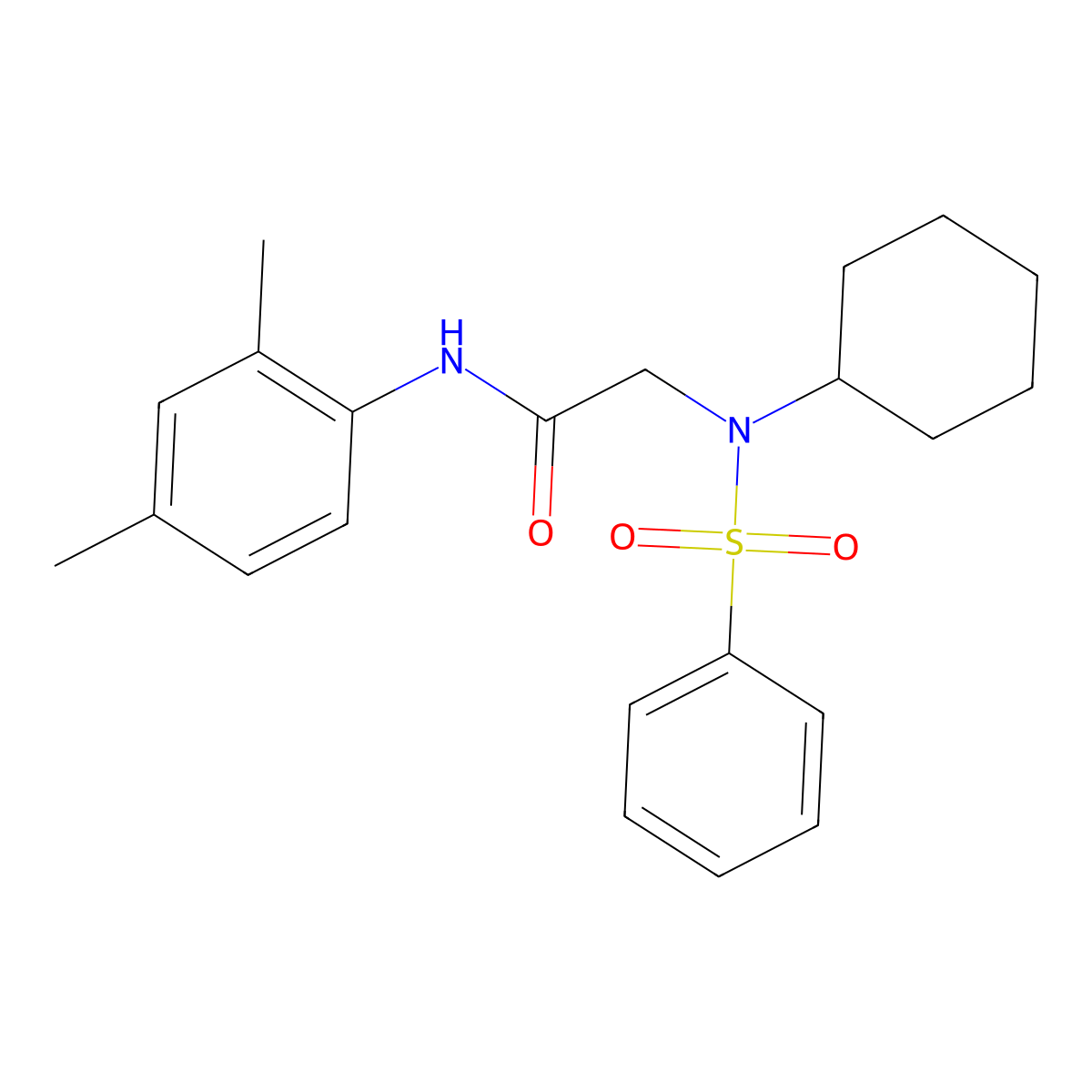 2-[benzenesulfonyl(cyclohexyl)amino]-N-(2,4-dimethylphenyl)acetamide molecular structure, CAS 428823-91-0