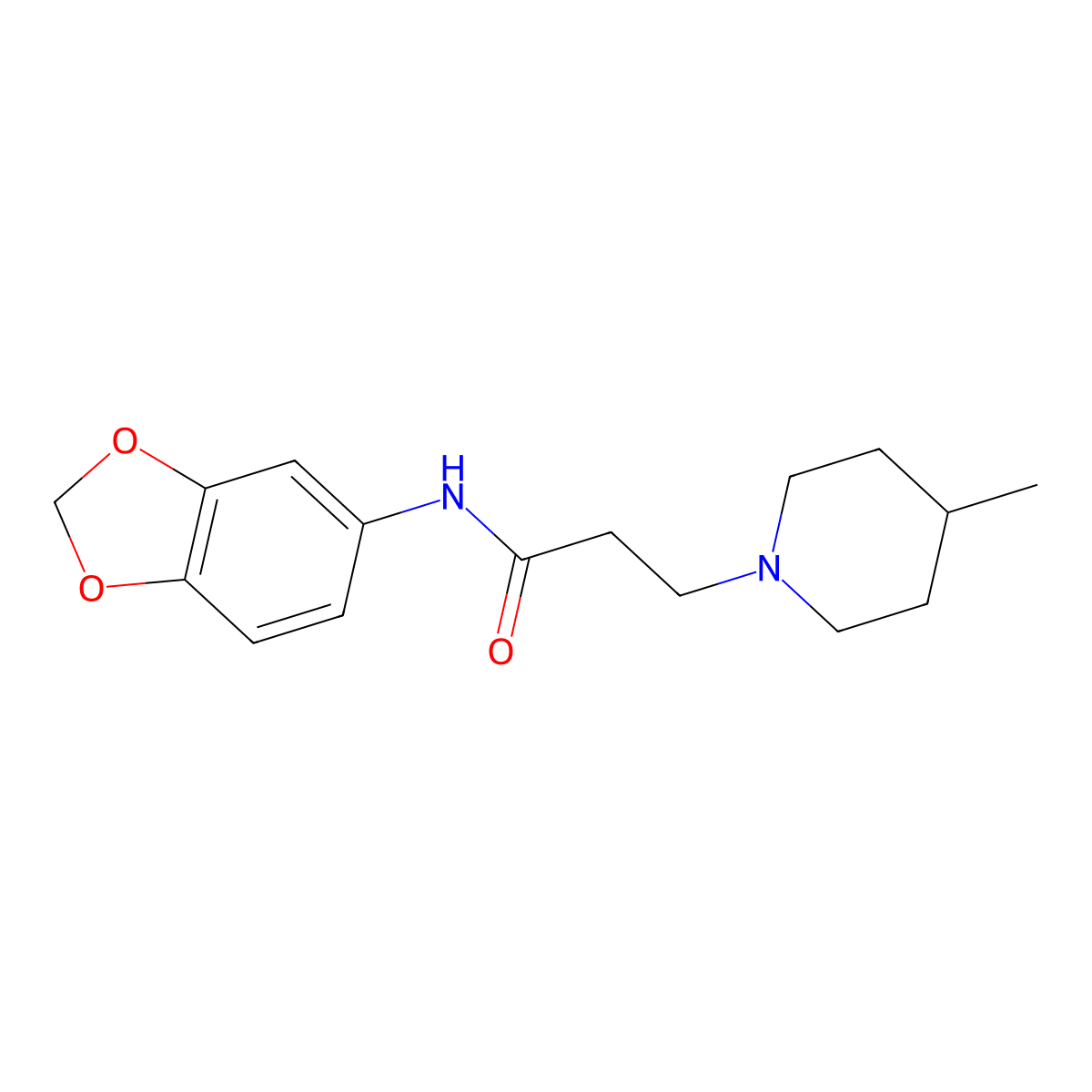 N-(1,3-benzodioxol-5-yl)-3-(4-methylpiperidin-1-yl)propanamide molecular structure, CAS 428824-14-0