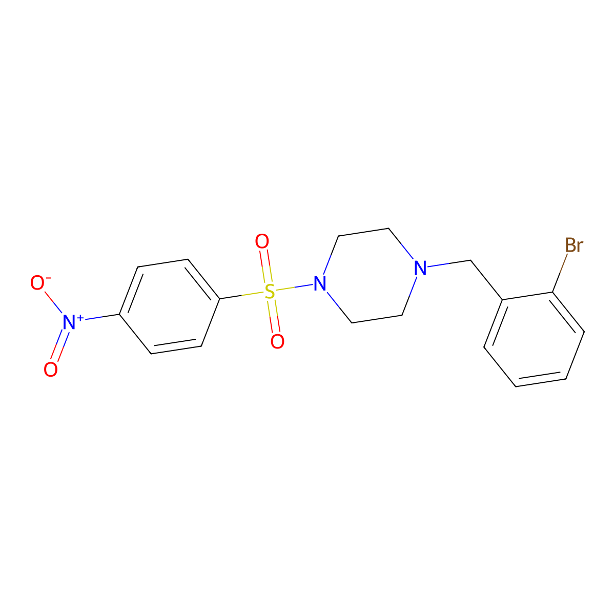 1-(2-Bromobenzyl)-4-[(4-nitrophenyl)sulfonyl]piperazine molecular structure, CAS 428824-15-1