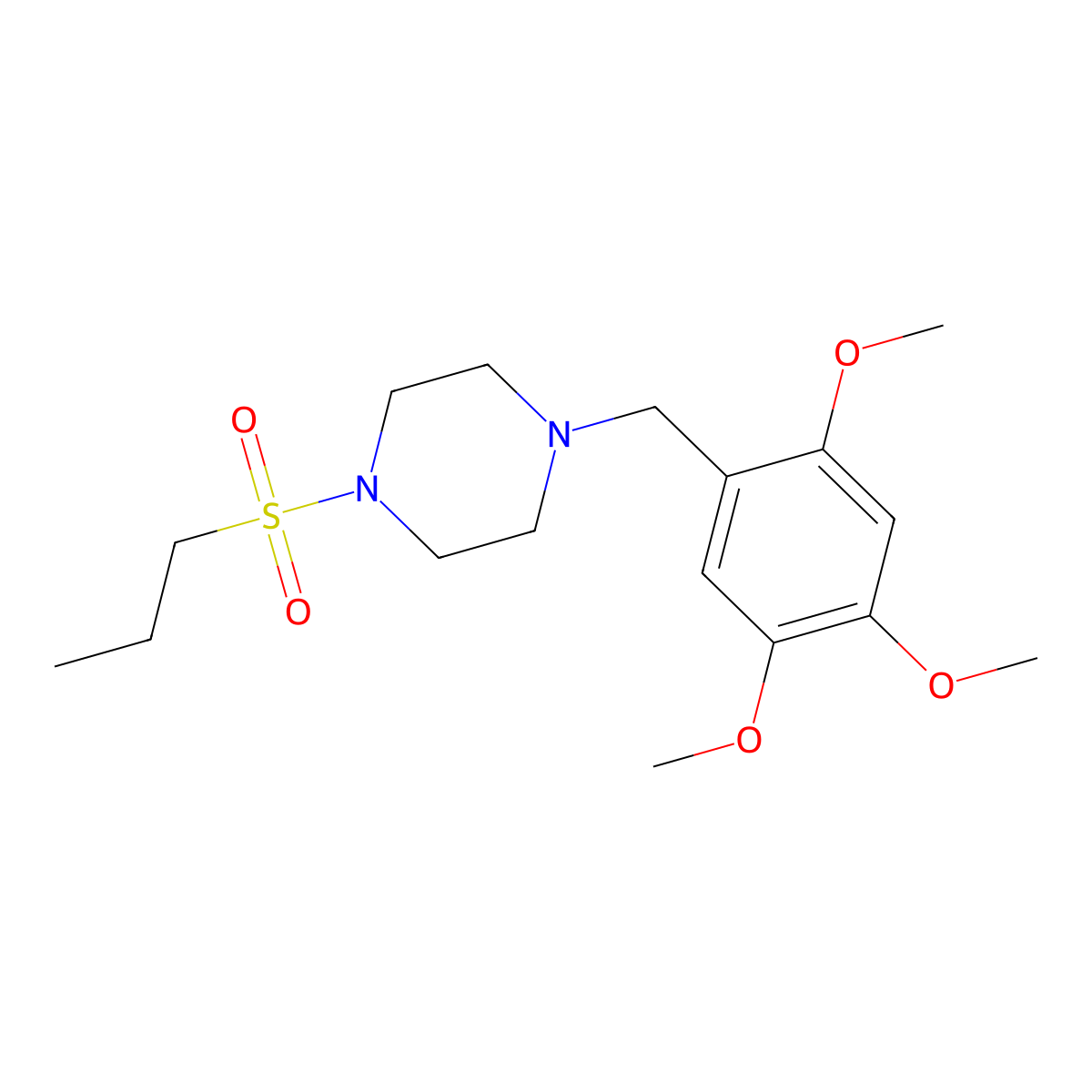 1-(Propylsulfonyl)-4-(2,4,5-trimethoxybenzyl)piperazine molecular structure, CAS 428824-18-4
