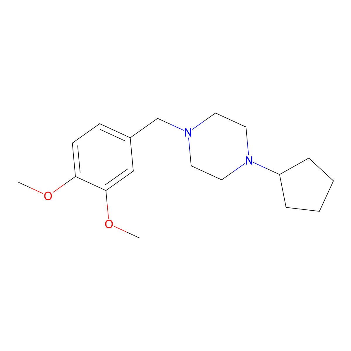 1-Cyclopentyl-4-(3,4-dimethoxybenzyl)piperazine molecular structure, CAS 428824-19-5