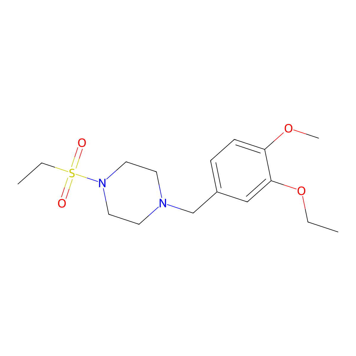 1-(3-Ethoxy-4-methoxybenzyl)-4-(ethylsulfonyl)piperazine molecular structure, CAS 428824-27-5