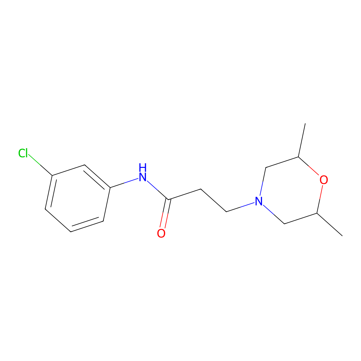 N-(3-chlorophenyl)-3-(2,6-dimethylmorpholin-4-yl)propanamide molecular structure, CAS 428824-41-3