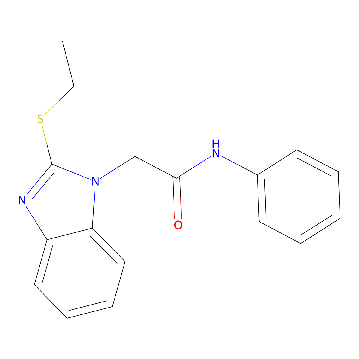 2-(2-ethylsulfanylbenzimidazol-1-yl)-N-phenylacetamide molecular structure, CAS 428824-43-5