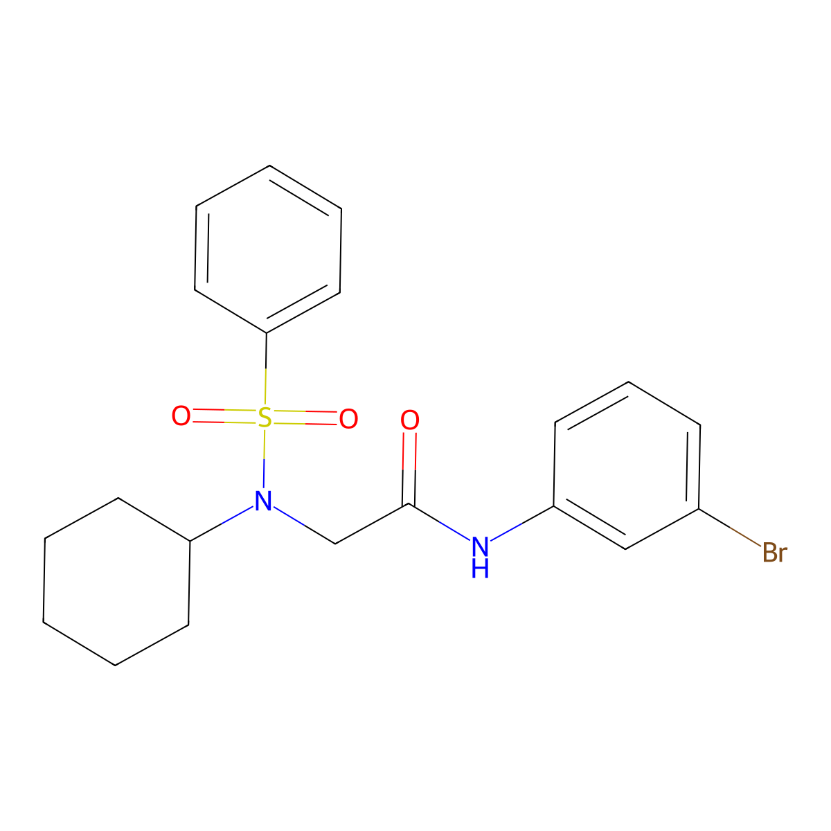 2-[benzenesulfonyl(cyclohexyl)amino]-N-(3-bromophenyl)acetamide molecular structure, CAS 428824-68-4