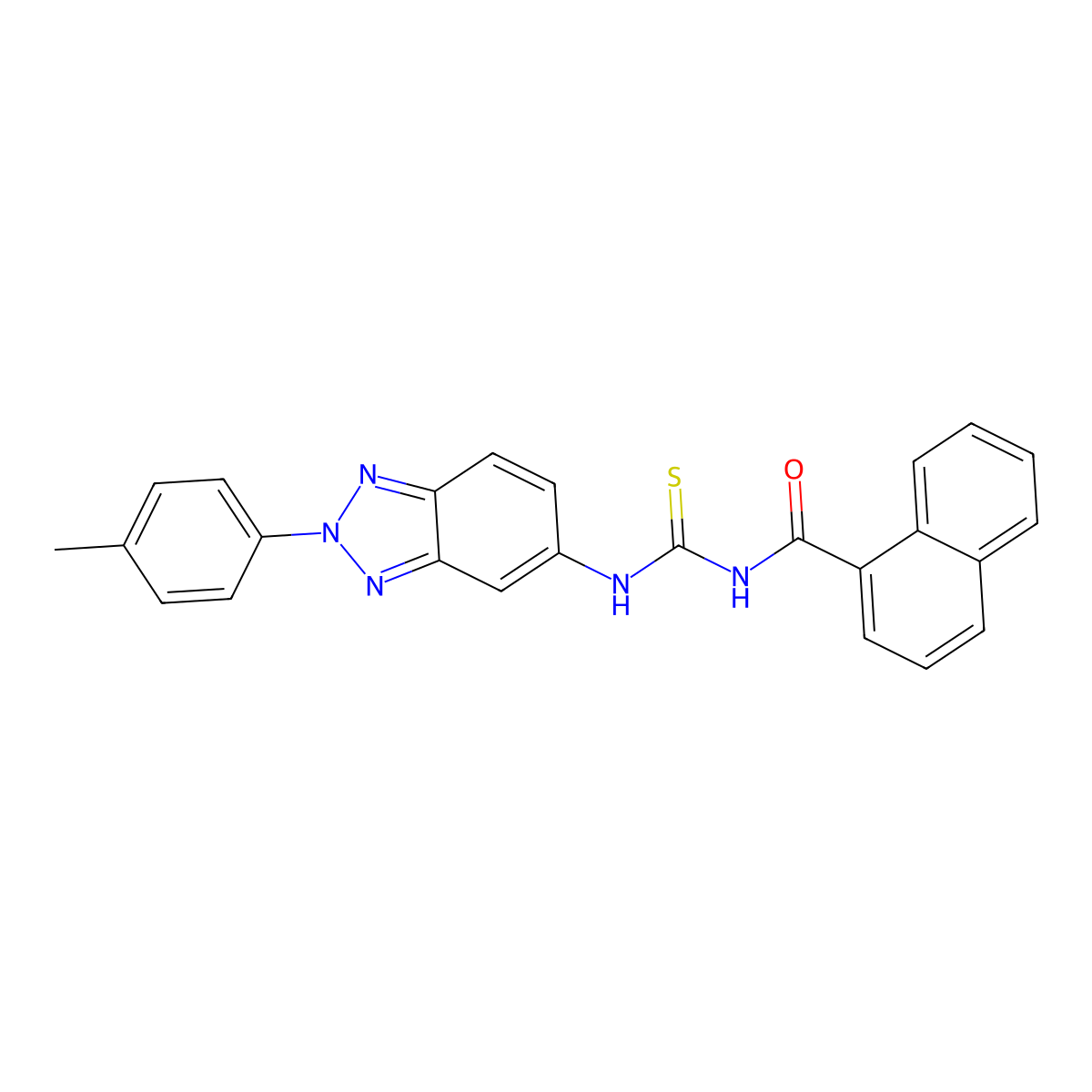 N-[[2-(4-methylphenyl)benzotriazol-5-yl]carbamothioyl]naphthalene-1-carboxamide molecular structure, CAS 428824-71-9