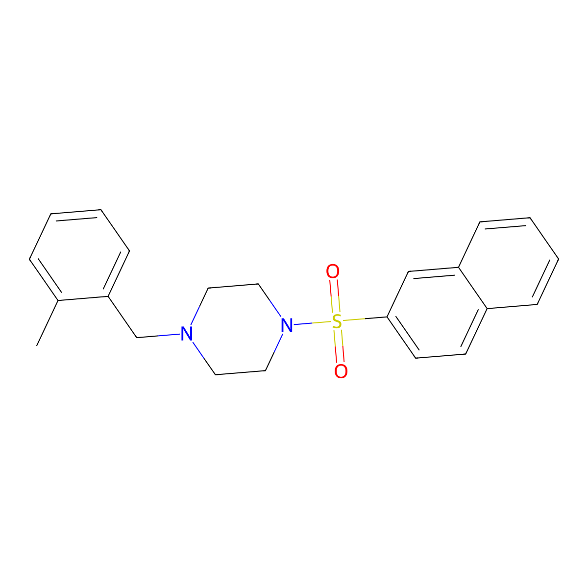1-[(2-Methylphenyl)methyl]-4-naphthalen-2-ylsulfonylpiperazine molecular structure, CAS 428824-78-6