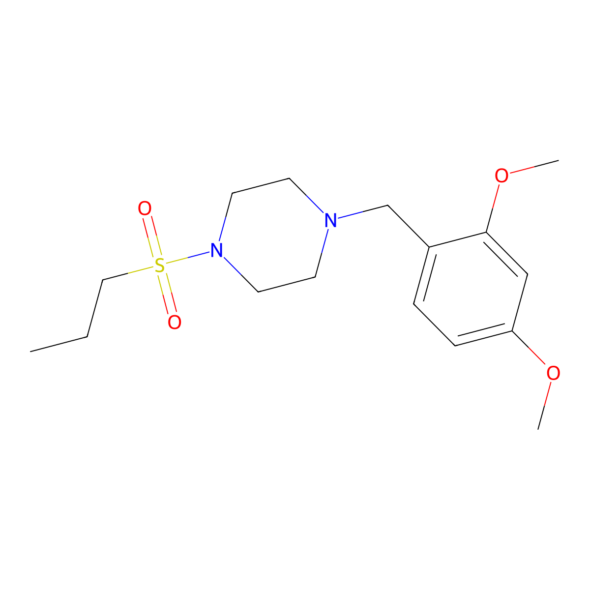 1-(2,4-Dimethoxybenzyl)-4-(propylsulfonyl)piperazine molecular structure, CAS 428824-94-6