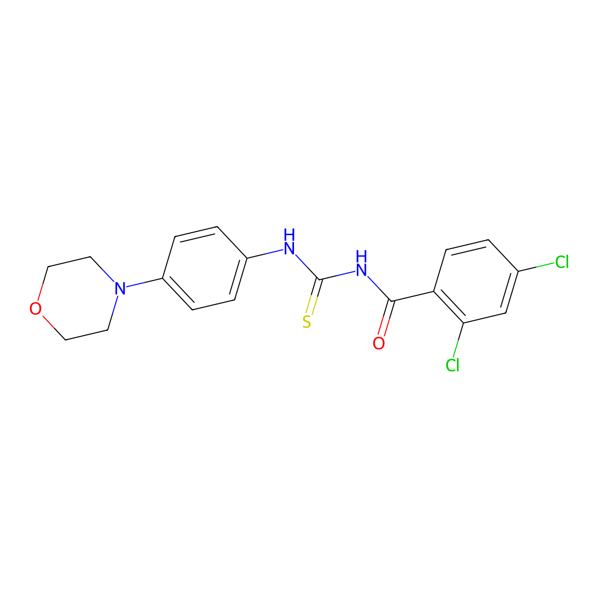 2,4-dichloro-N-[(4-morpholin-4-ylphenyl)carbamothioyl]benzamide molecular structure, CAS 428824-95-7