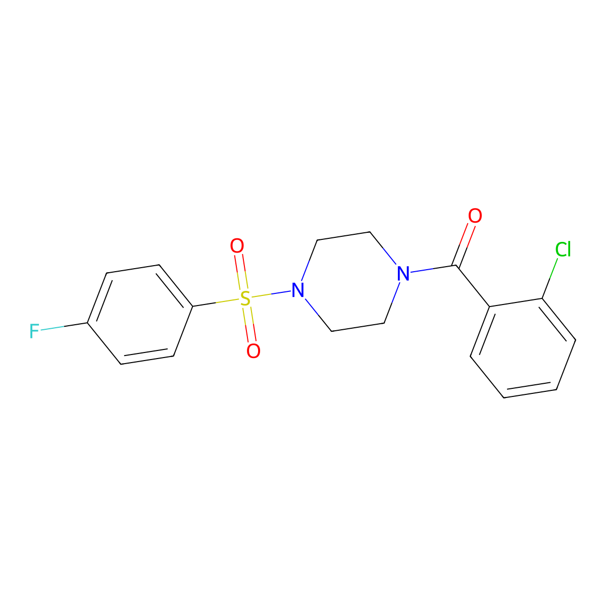 (2-Chlorophenyl)-[4-(4-fluorophenyl)sulfonylpiperazin-1-yl]methanone molecular structure, CAS 428824-99-1