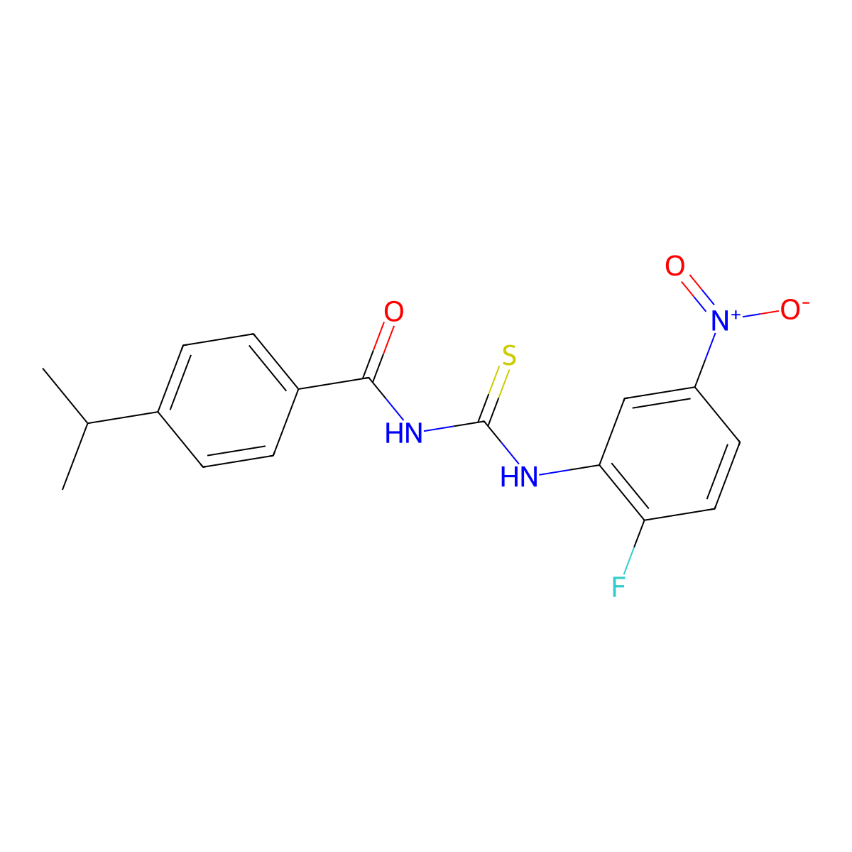 N-[(2-fluoro-5-nitrophenyl)carbamothioyl]-4-propan-2-ylbenzamide molecular structure, CAS 428825-24-5