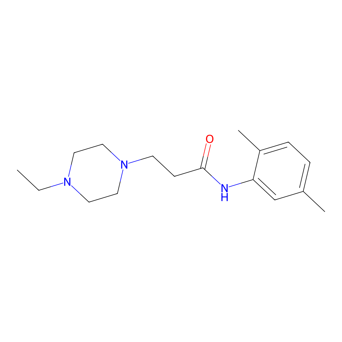 N-(2,5-dimethylphenyl)-3-(4-ethylpiperazin-1-yl)propanamide molecular structure, CAS 428825-28-9