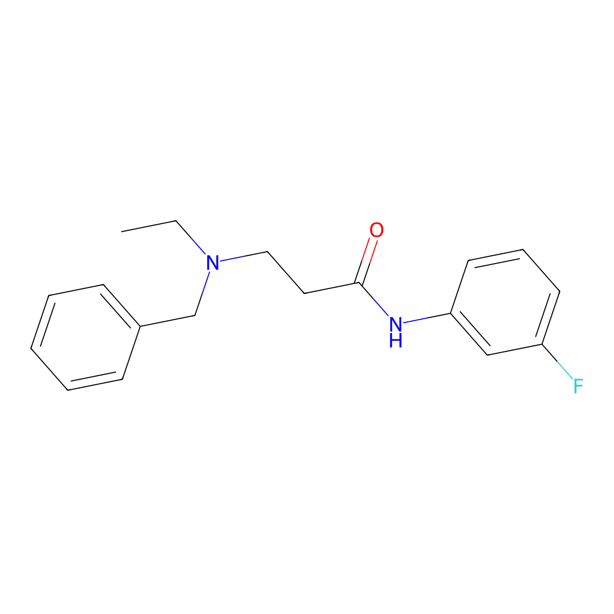 3-[benzyl(ethyl)amino]-N-(3-fluorophenyl)propanamide molecular structure, CAS 428825-40-5