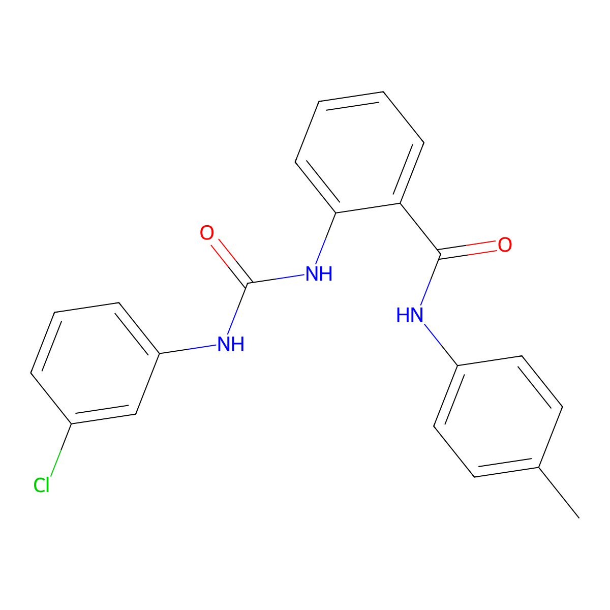 2-[(3-chlorophenyl)carbamoylamino]-N-(4-methylphenyl)benzamide molecular structure, CAS 428825-46-1