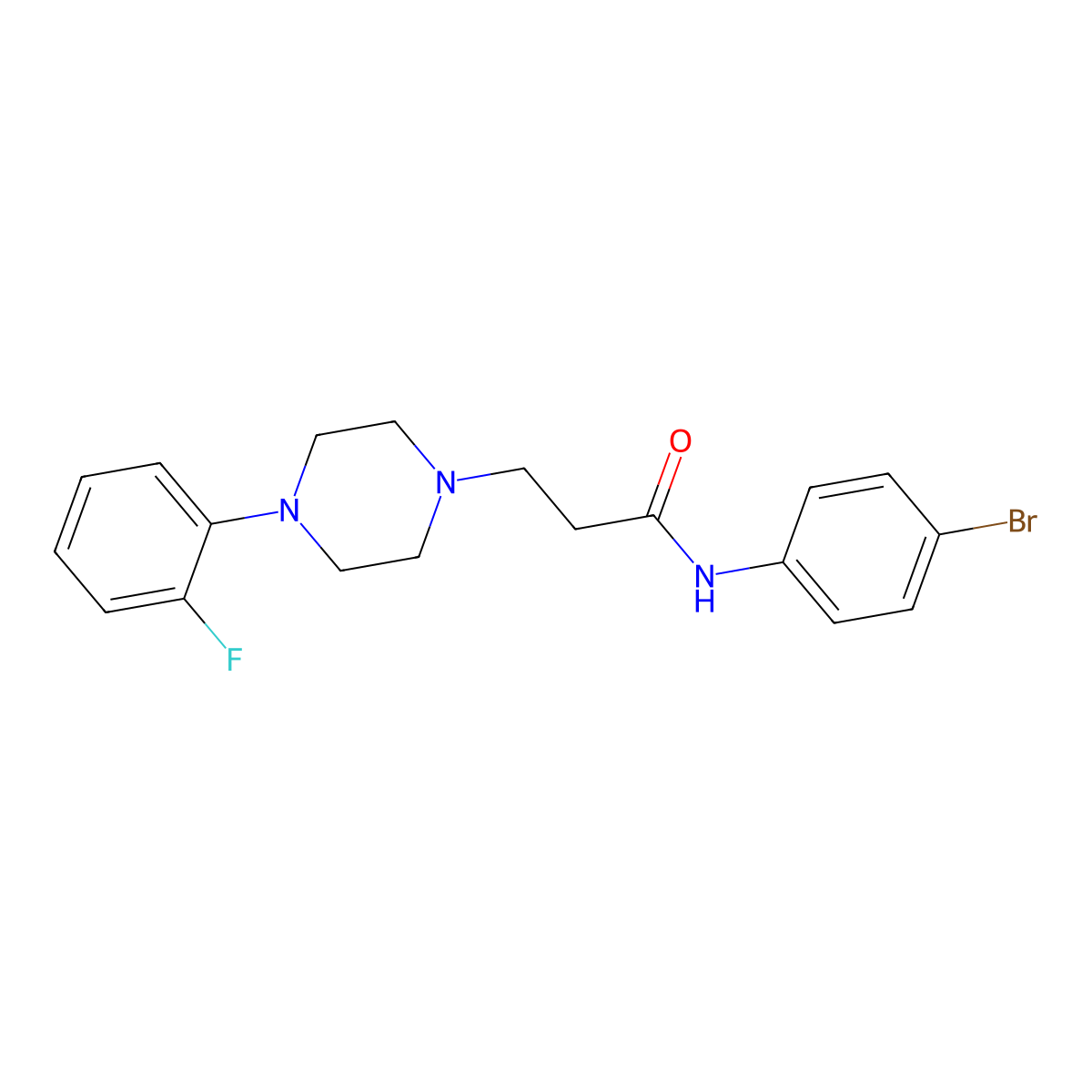 N-(4-bromophenyl)-3-[4-(2-fluorophenyl)piperazin-1-yl]propanamide molecular structure, CAS 428825-52-9